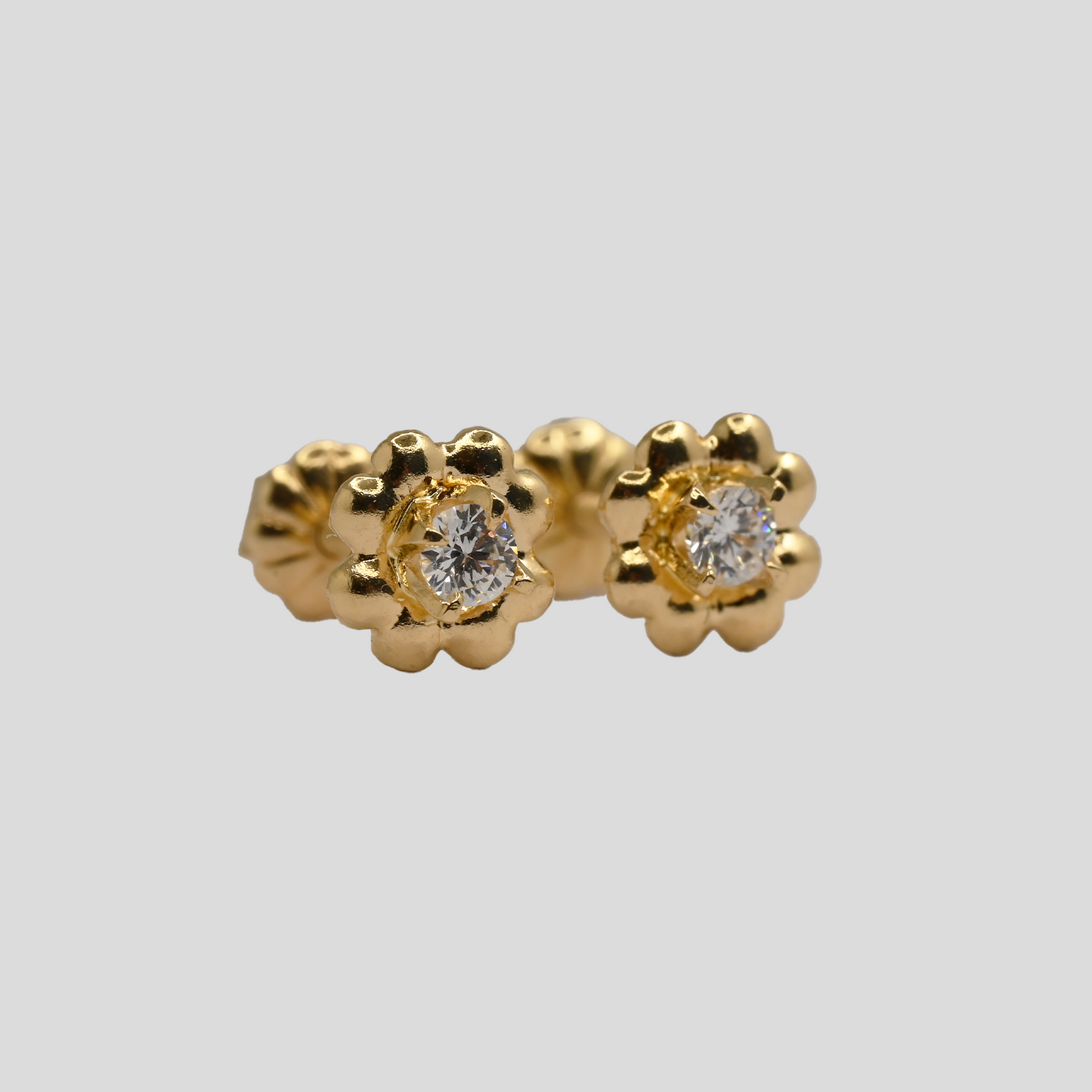 Aros Flor de Trevol pequeño Oro Rosado 18k