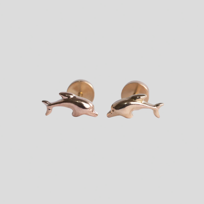 Aros Abridores Delfín Oro 14K