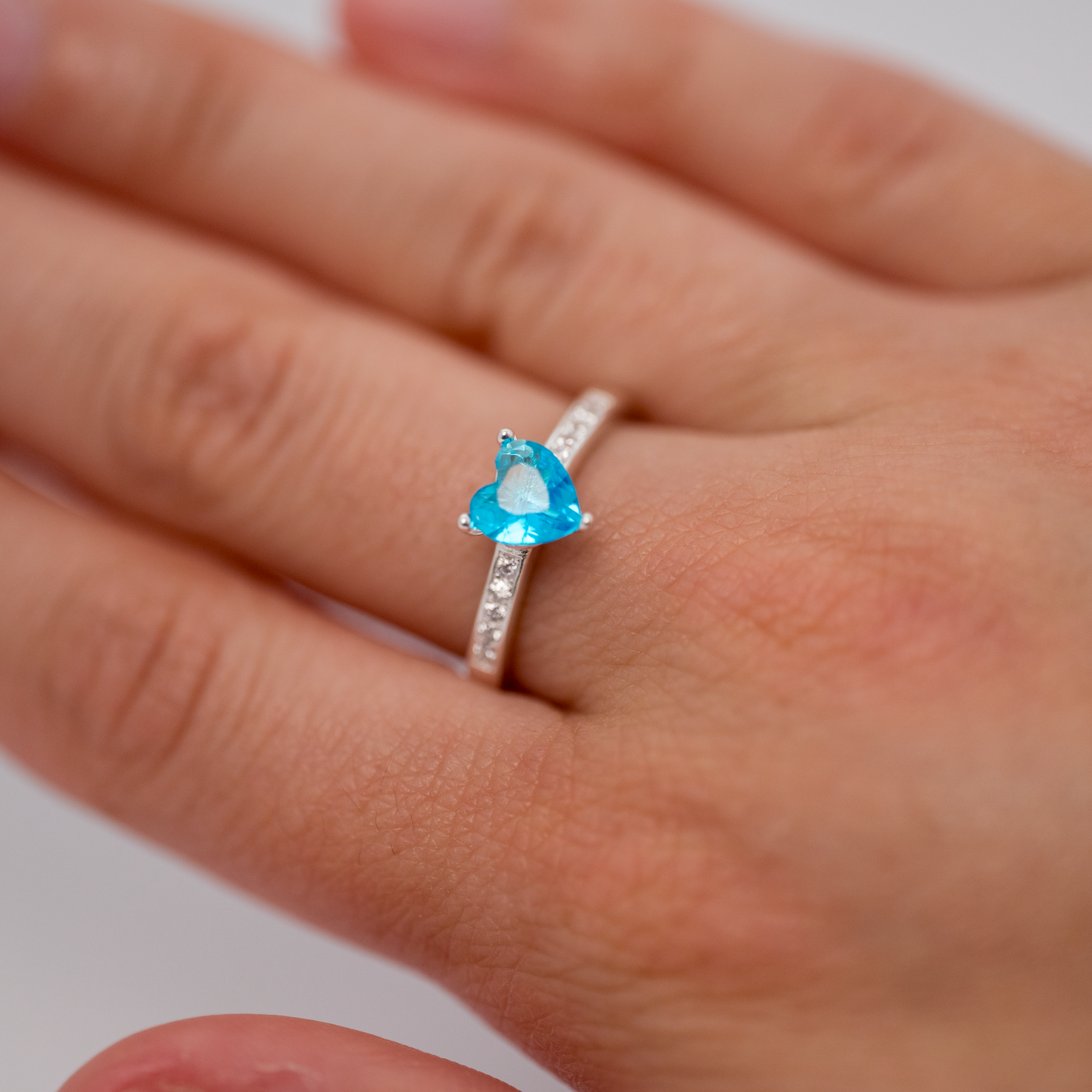 Anillo Corazón Celeste