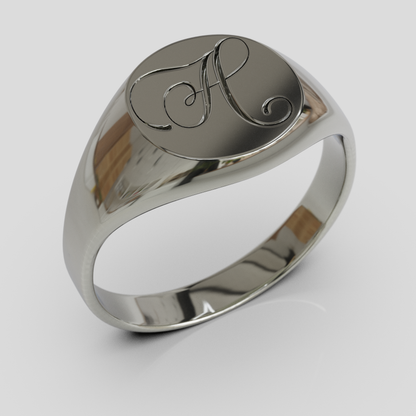 Anillo Sello Redondo Personalizable Plata 950