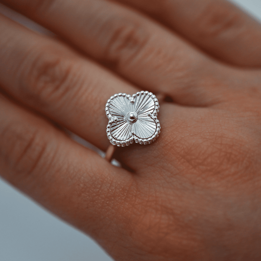 Anillo Trébol Plata 925