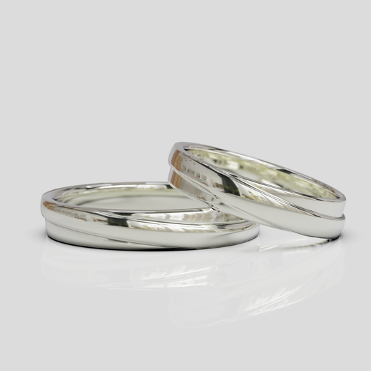Argollas de Matrimonio Cruzadas Plata 950