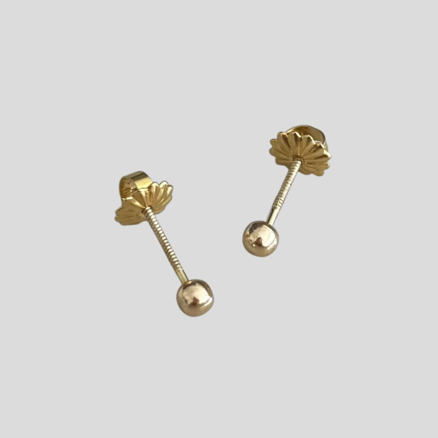 Aros Bolita Oro Rosado 18K