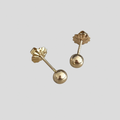 Aros Bolita Oro Rosado 18K