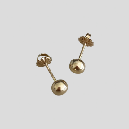 Aros Bolita Oro Rosado 18K