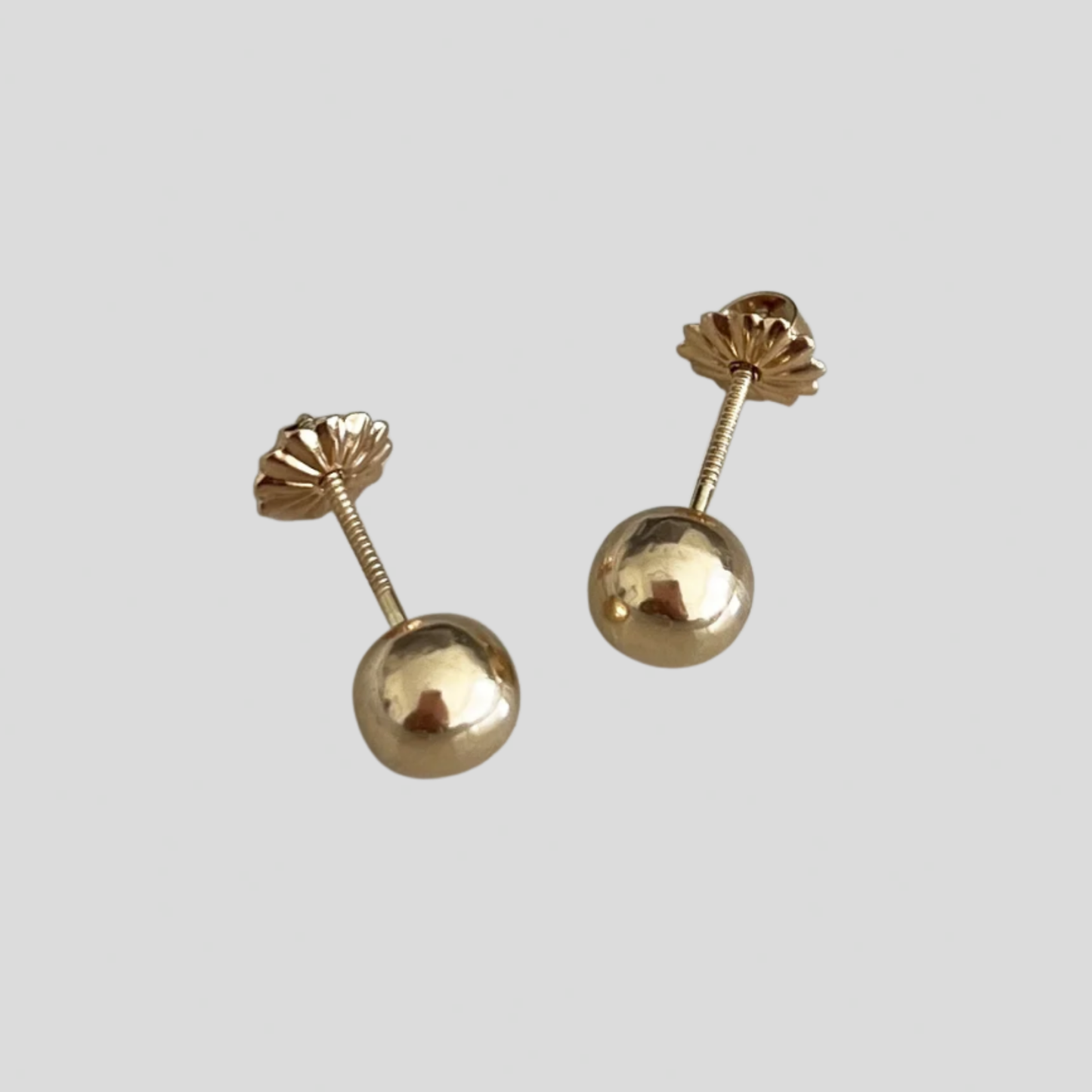 Aros Bolita Oro Rosado 18K