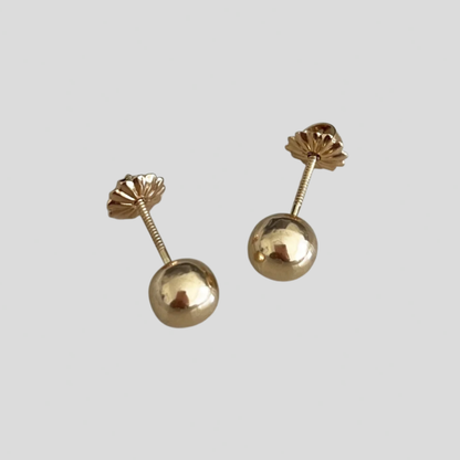 Aros Bolita Oro Rosado 18K