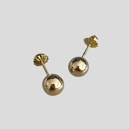 Aros Bolita Oro Rosado 18K