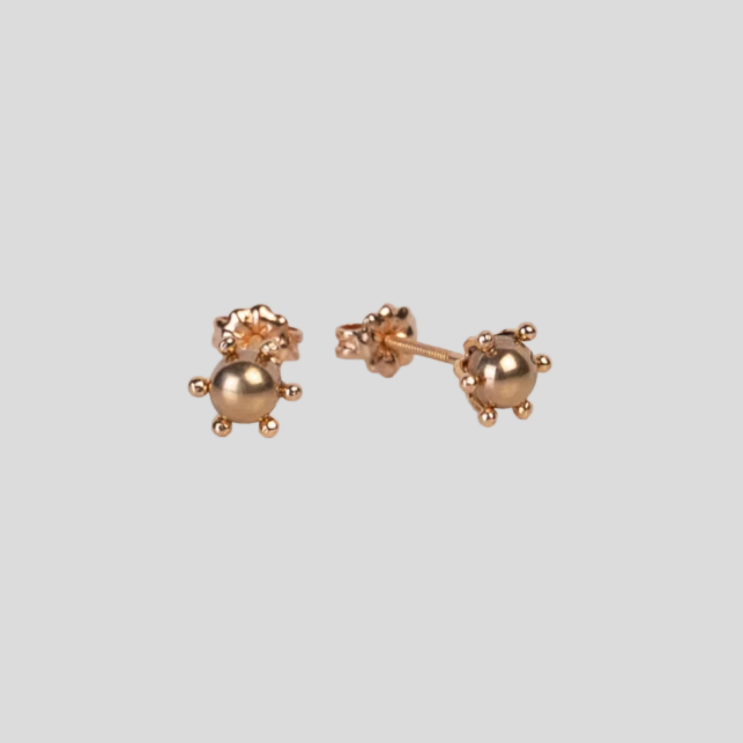 Aros bolita pistilo Oro 18K