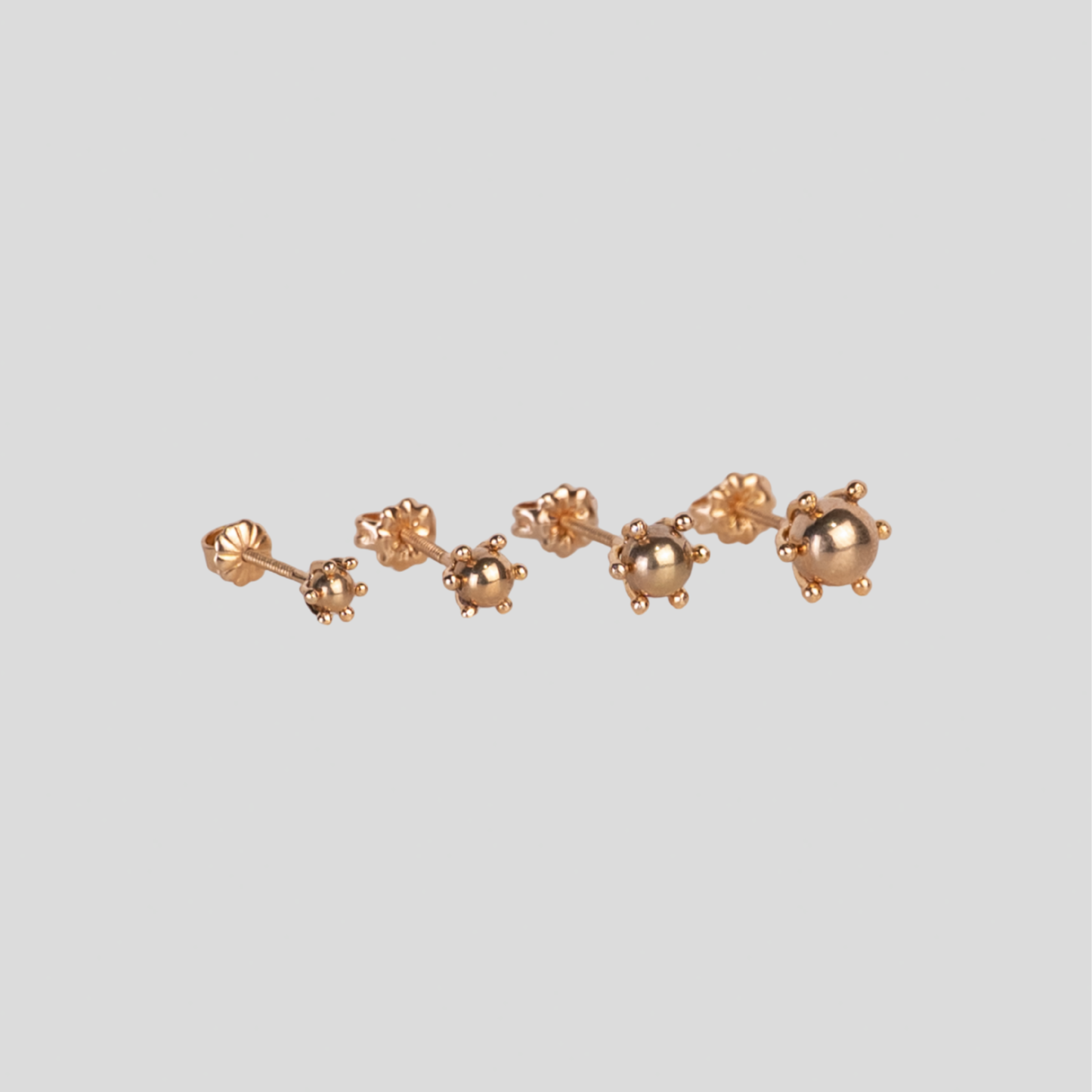 Aros bolita pistilo Oro 18K
