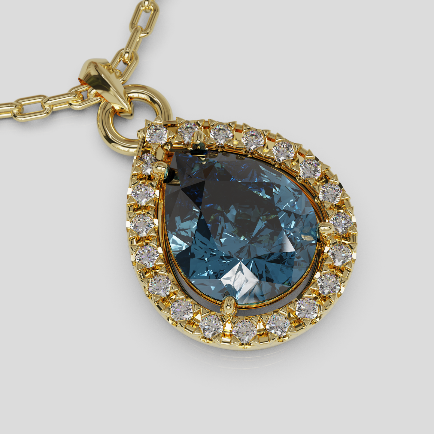 Conjunto Cadena Limada con Dije Lágrima de Reina