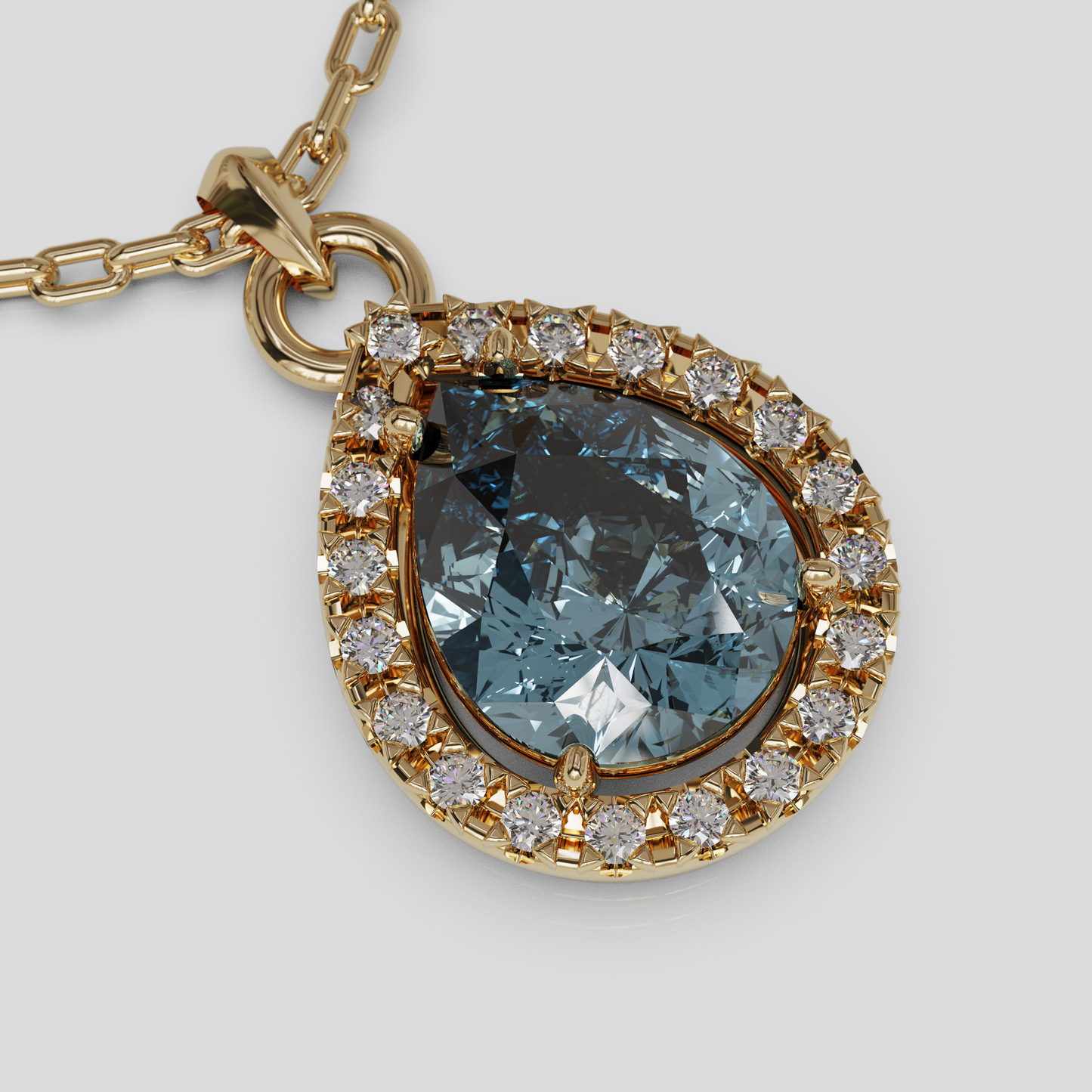 Conjunto Cadena Limada con Dije Lágrima de Reina