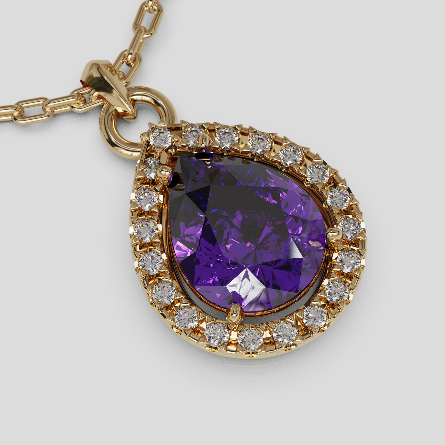 Conjunto Cadena Limada con Dije Lágrima de Reina