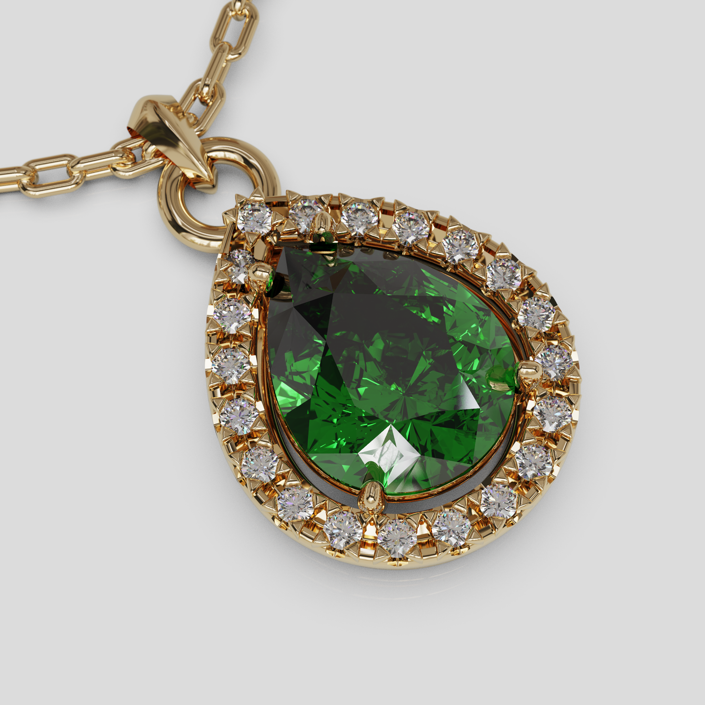 Conjunto Cadena Limada con Dije Lágrima de Reina