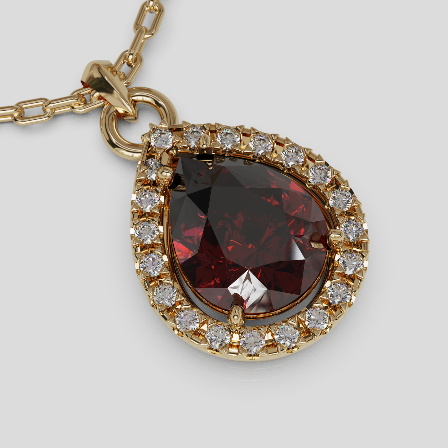 Conjunto Cadena Limada con Dije Lágrima de Reina