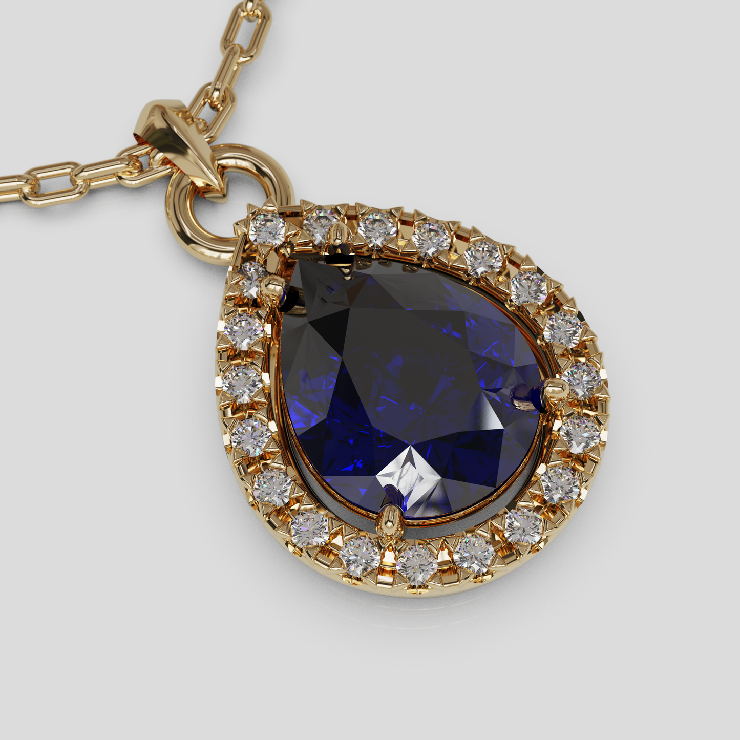 Conjunto Cadena Limada con Dije Lágrima de Reina