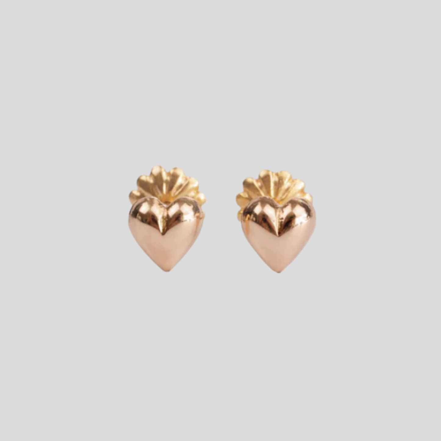 Aros Corazón Pequeño en Oro Rosado 18K