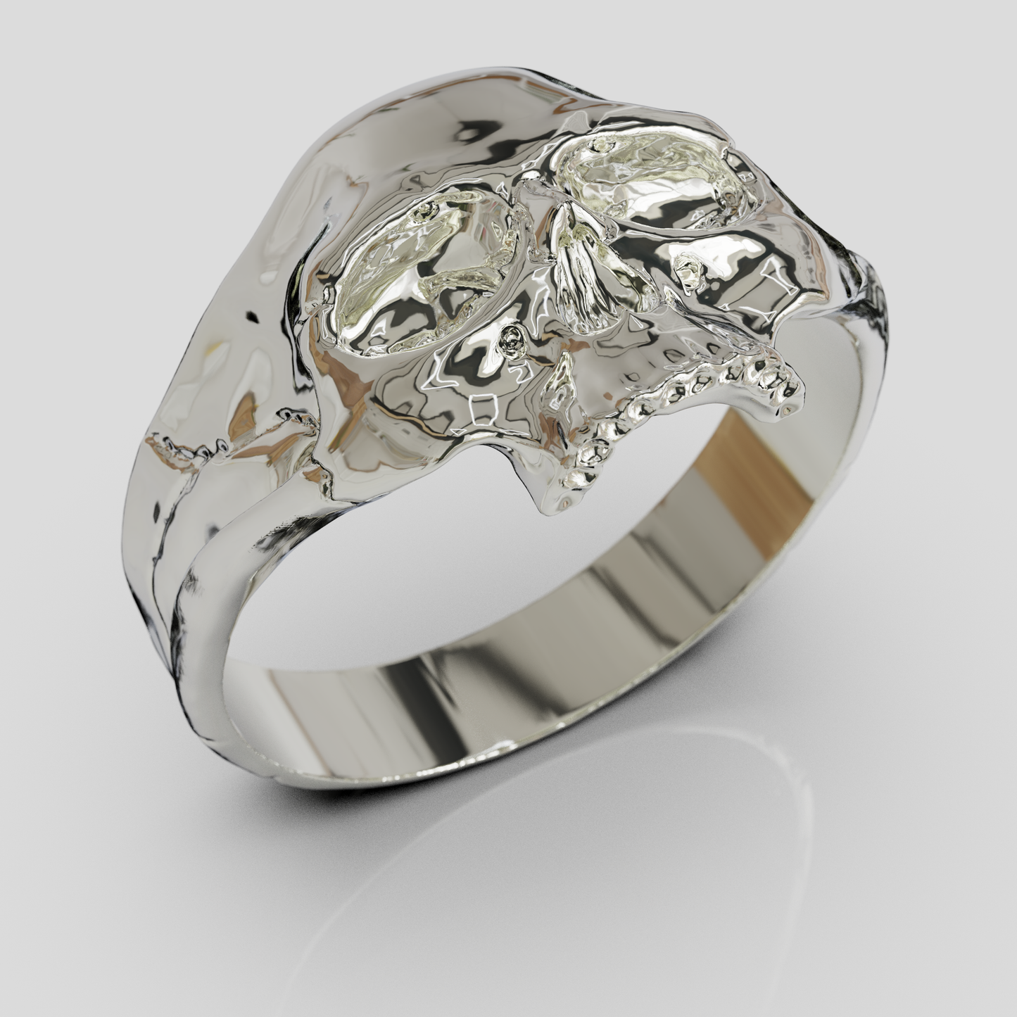 Anillo Craneo Plata 950