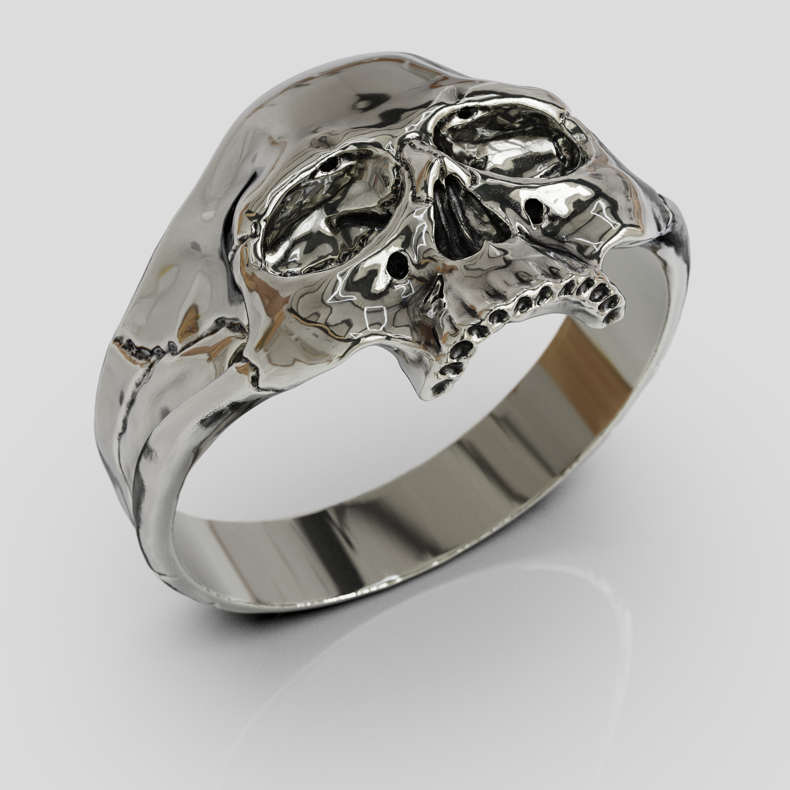 Anillo Craneo Plata 950