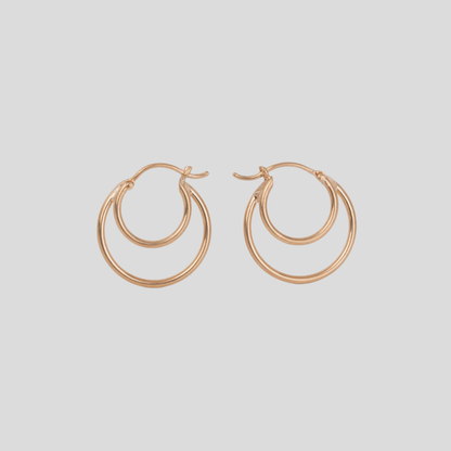 Aros Doble Tubo 20mm 18k