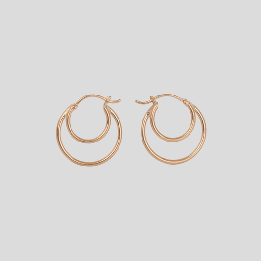 Aros Doble Tubo 20mm 18k