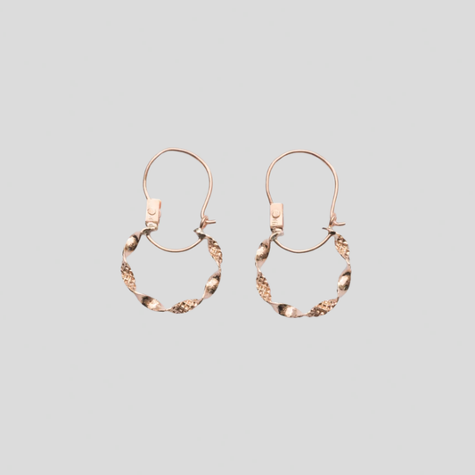 Aros Entorchados 2 en Oro Rosado 18K
