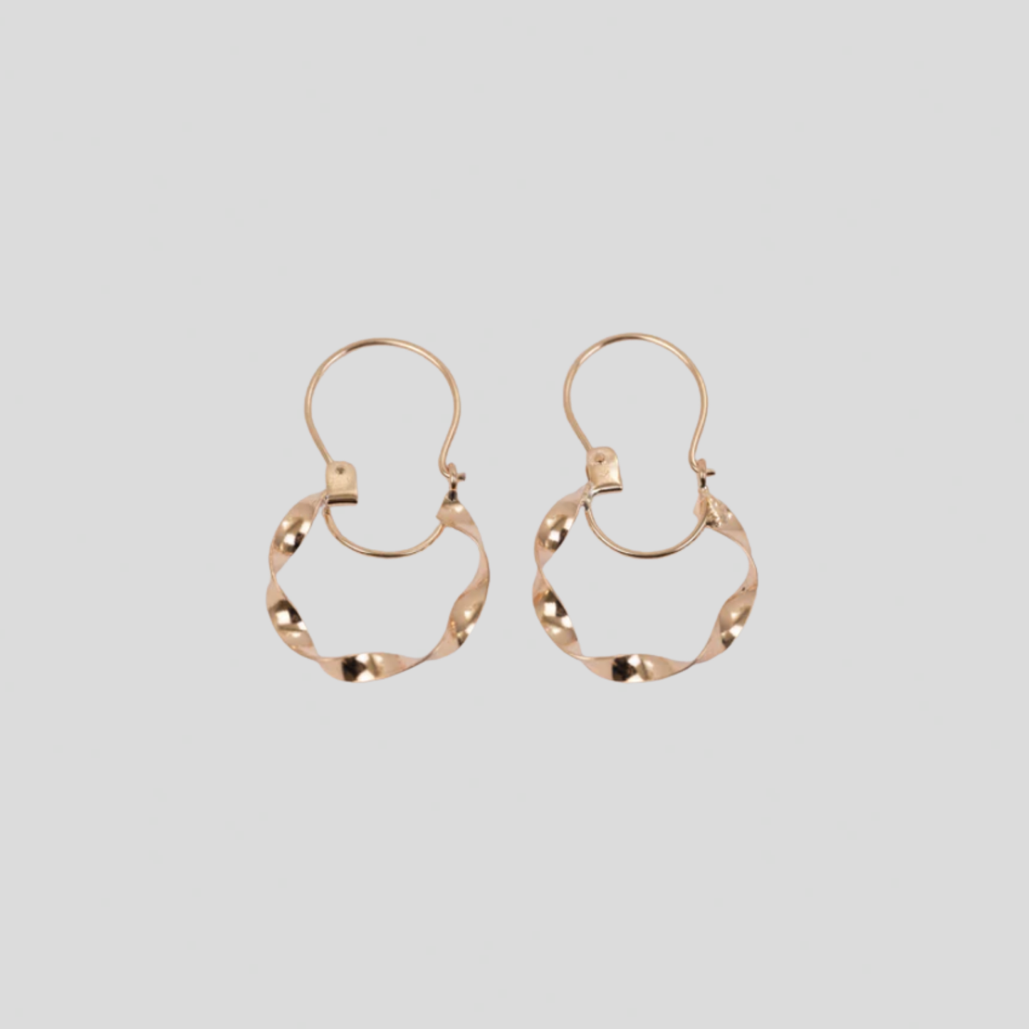 Aros Entorchados con gancho Oro 18K