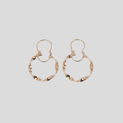Aros Entorchados con gancho Oro 18K