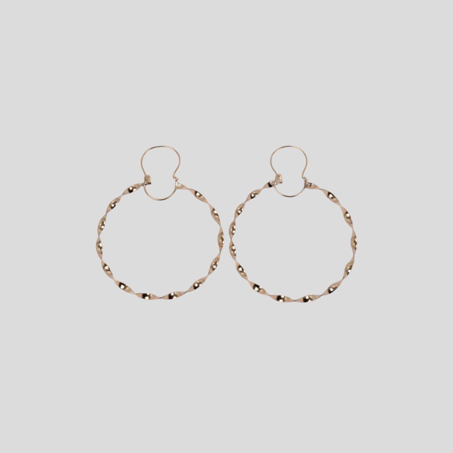 Aros Entorchados con gancho Oro 18K