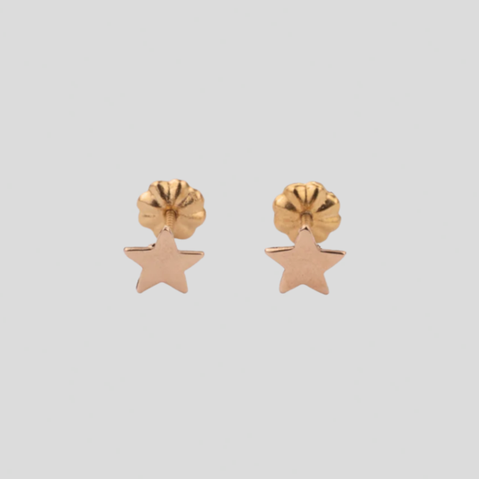 Aros Estrella Oro Rosado 18K