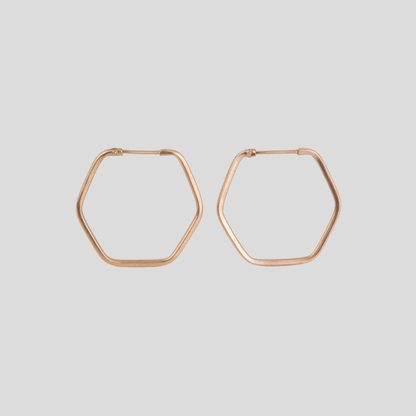 Aros Hexagonales Oro 18K