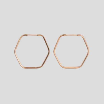 Aros Hexagonales Oro 18K