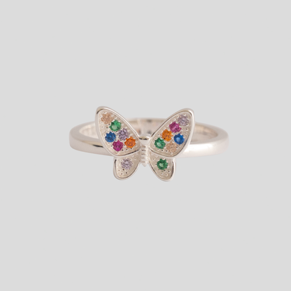 Anillo plata 925 Mariposa Multicolor