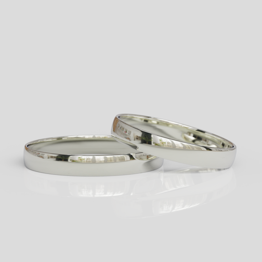 Argollas de Matrimonio Media Caña Plata 950 3mm