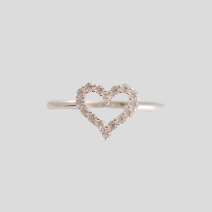 Anillo plata 925 Corazón Brillante