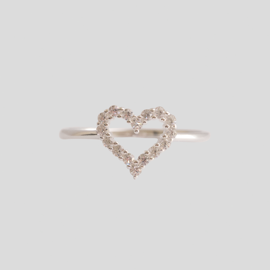 Anillo plata 925 Corazón Brillante