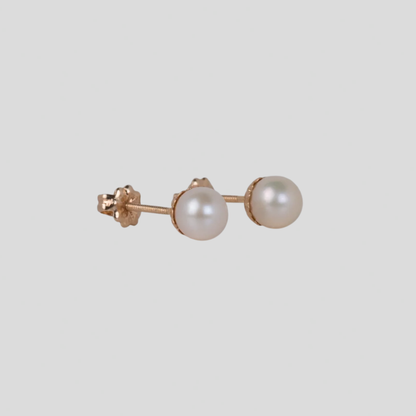 Aros Perla Oro 18K
