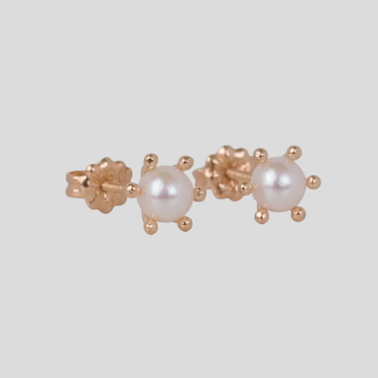 Aros Perla Pistilo Oro 18K