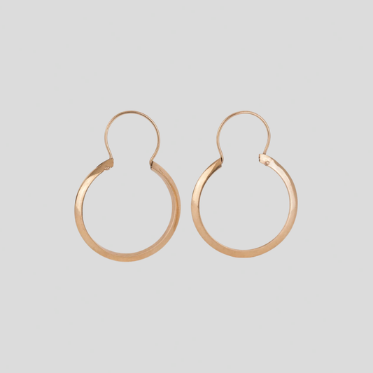 Aros Planos con gancho 18K
