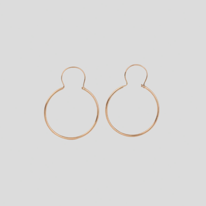 Aros Tubo con gancho Oro 18K