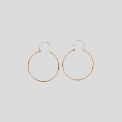 Aros Tubo con gancho Oro 18K